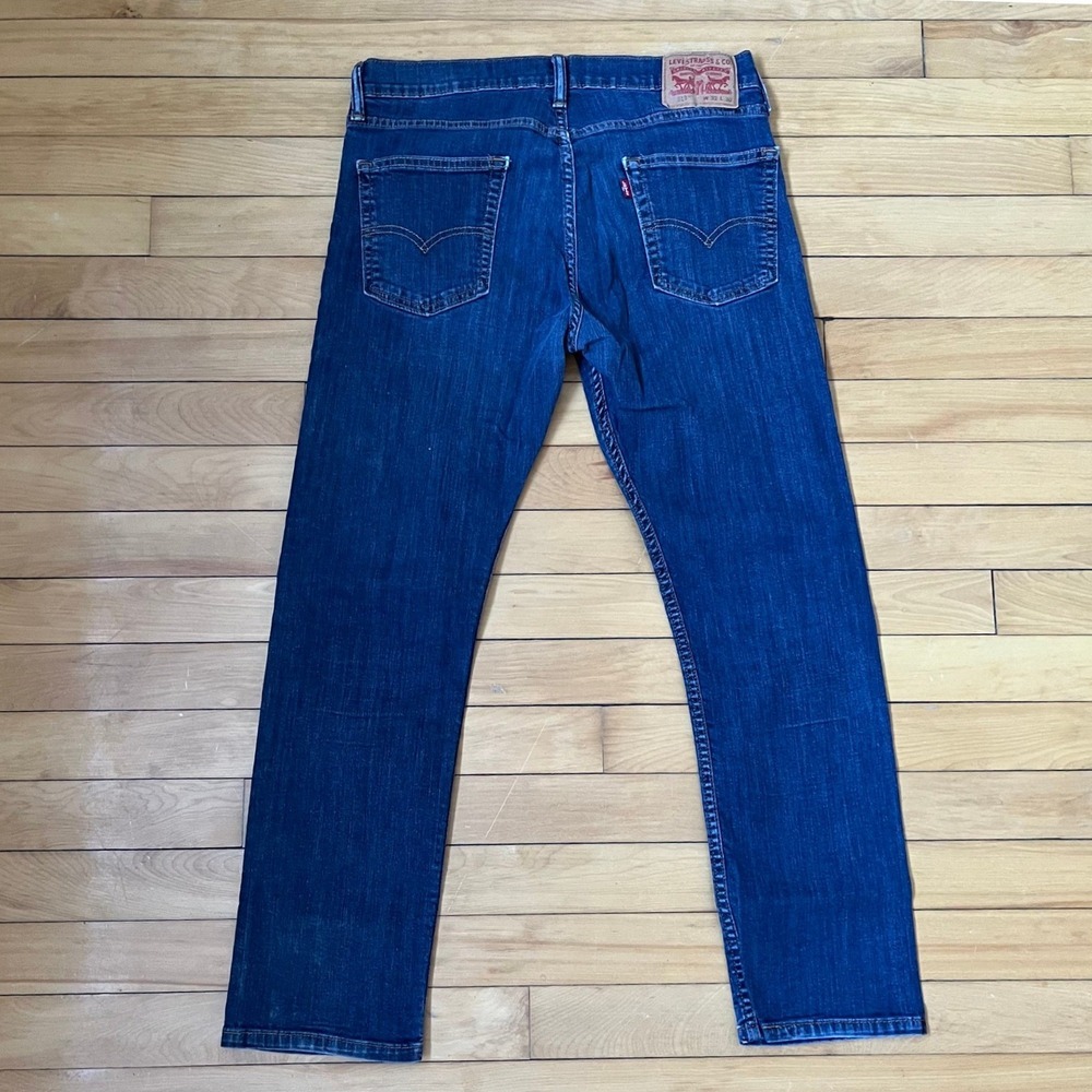 Levis 513 Jeans Mens 32x30 Dark Wash Blue Denim Pants - Picture 8 of 10